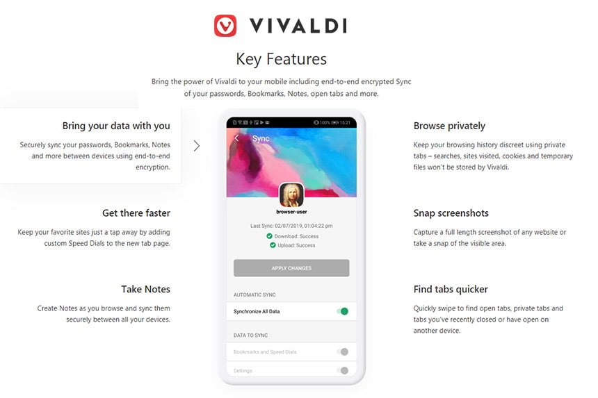 Vivaldi browser za mobilne telefone