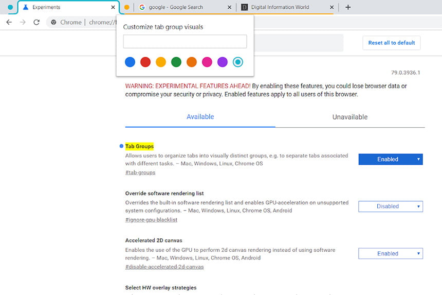 Grupisanje tabova u Google Chrome-u