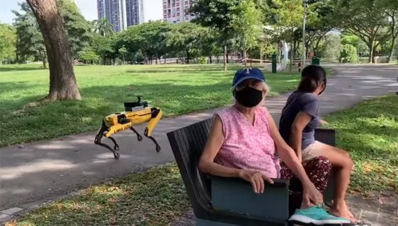 Robot koji patrolira parkom u Singapuru