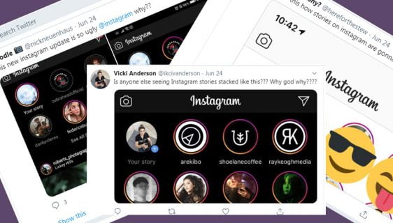 Instagram Story komentari na Twitteru u vezi novog dizajna