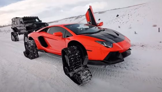 Na Lamborghini Aventador montirao gusjenice za vožnju po snijegu