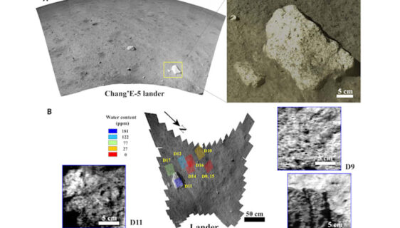 Kineska sonda Chang'e-5 pronašla dokaze o postojanju vode na površini Mjeseca (Foto: Honglei Lin et al.)