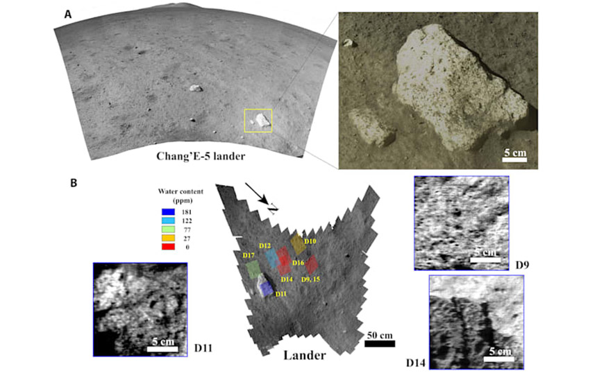 Kineska sonda Chang'e-5 pronašla dokaze o postojanju vode na površini Mjeseca (Foto: Honglei Lin et al.)