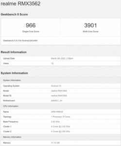 Realme GT Neo3 se pojavljuje na Geekbench-u sa 12 GB RAM-a