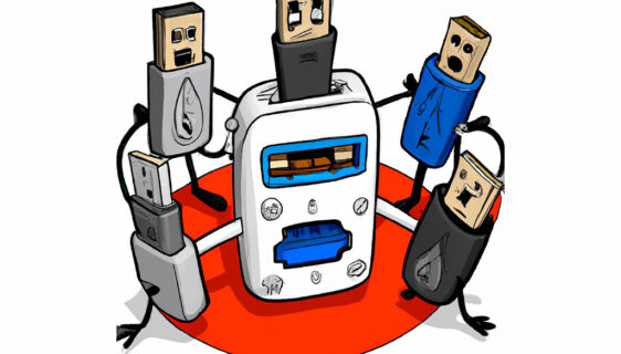 USB hub - karikatura