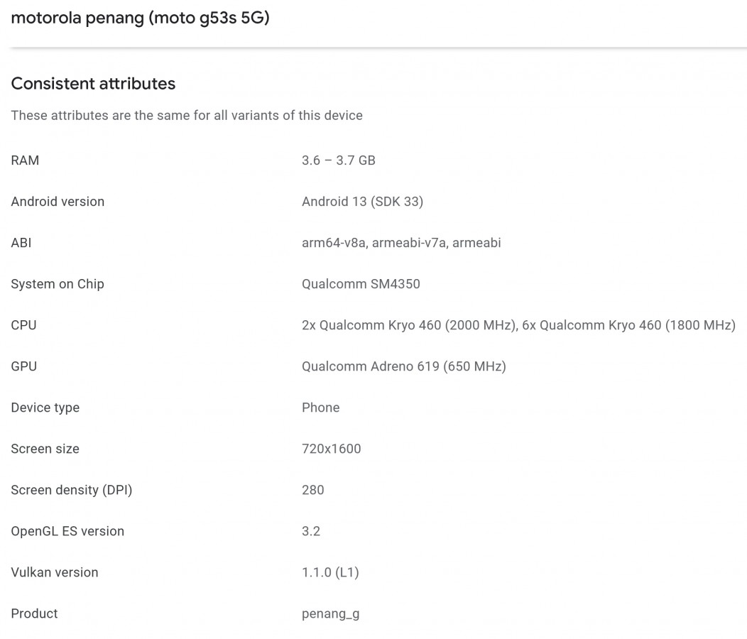Motorola Moto G53s 5G se pojavila na Google konzoli