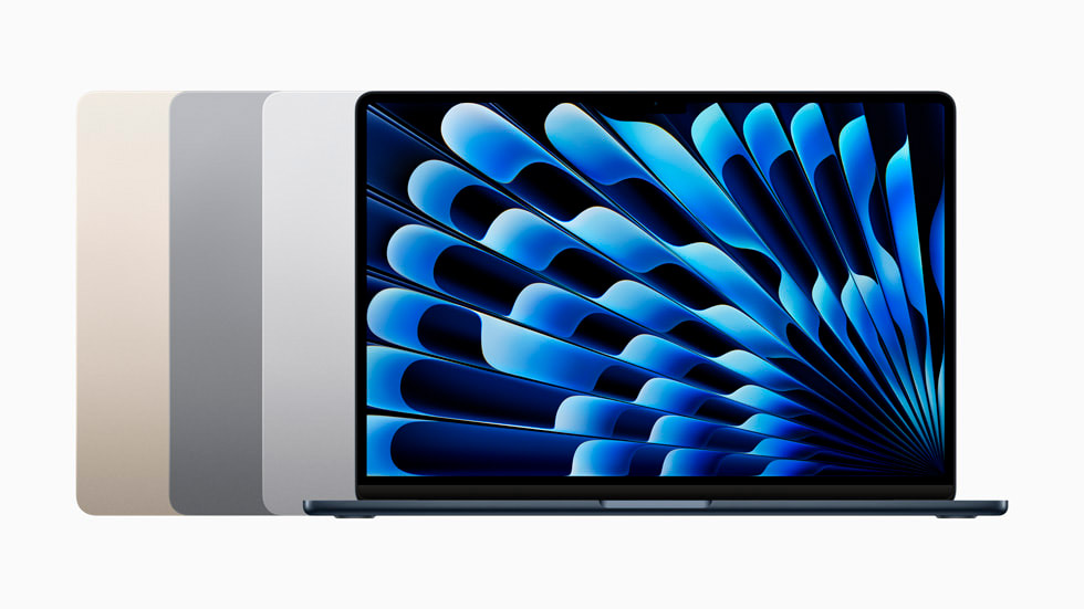 Novi 15-inčni MacBook Air dolazi četiri elegantne kolor varijante: ponoć (midnight), zvijezdana svjetlost (starlight), svemirsko siva (space gray) i srebrna (silver)