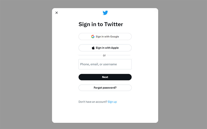 Twitter nalog, login (Foto: screenshot)