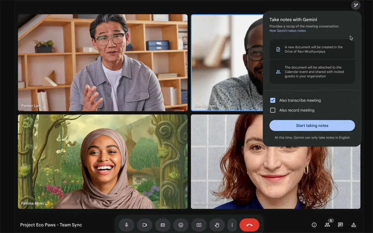 Google-ov Gemini AI pravi zapisnik sa sastanaka na Meet video pozivima