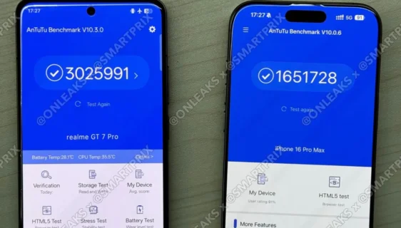 Snapdragon 8 Elite vs Apple A18 Pro AnTuTu (Foto: oneleaks@smartpirx)