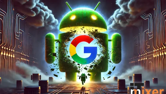 Google Android razdvajanje ilustracija IT mixer