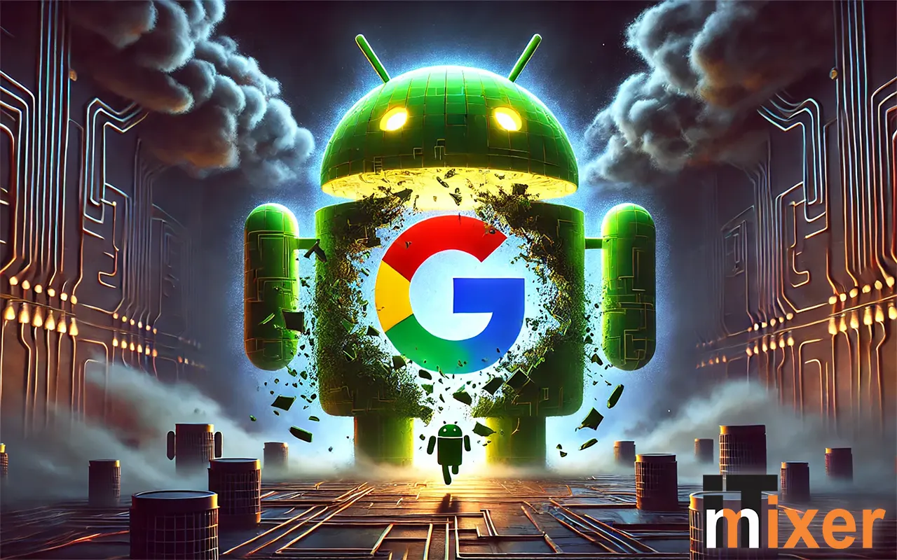 Google Android razdvajanje ilustracija IT mixer