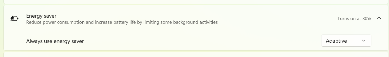 Microsoft adaptivna ušteda energije / Adaptive energy saver mode
