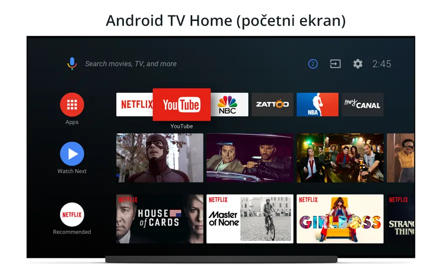 Android TV Home (početni ekran)