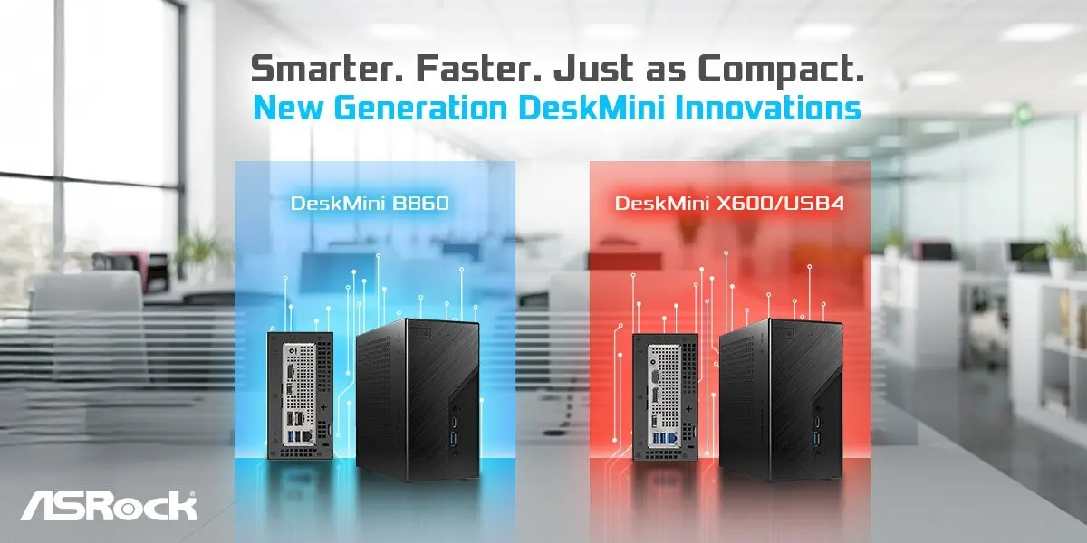 ASRock DeskMini X600/USB4 i B860 Mini PC: Kompaktni, energetski efikasni i potpuno opremljeni
