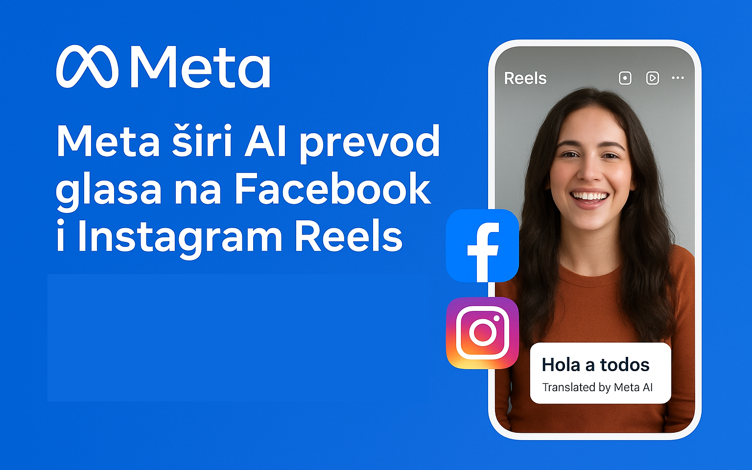 Meta uvodi AI prevod glasa i sinhronizaciju usana za Facebook i Instagram Reels