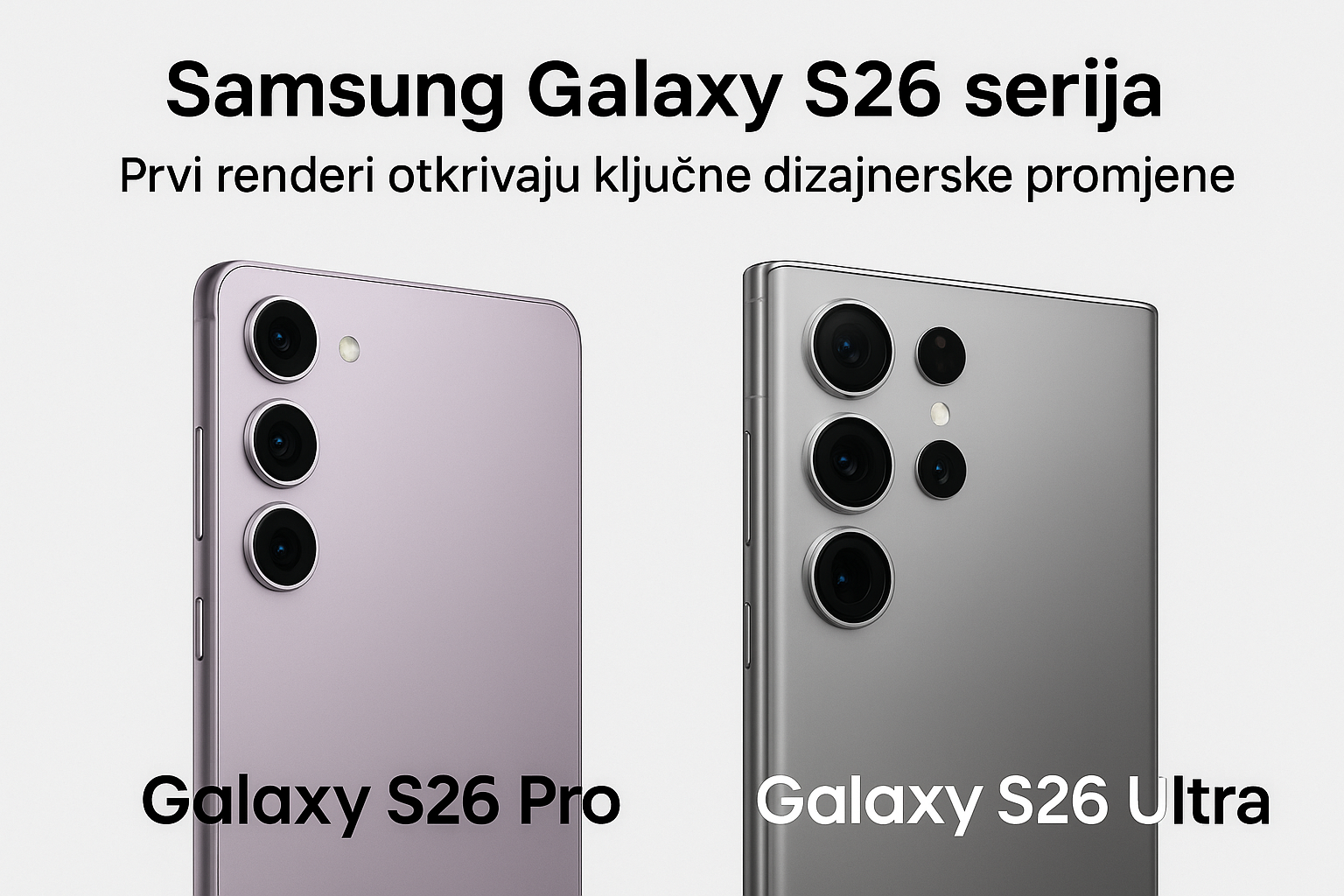 Samsung Galaxy S26 serija: Prvi renderi otkrivaju ključne dizajnerske promjene