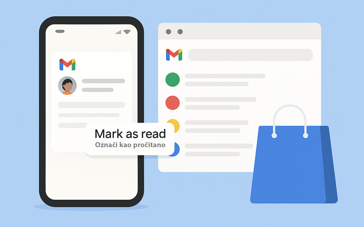 Gmail uvodi pametnija obavještenja i novi odjeljak kupovine na iOS i Android uređaje