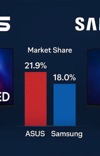 Asus vs Samsung OLED monitori udio u tržištu Q3 2025