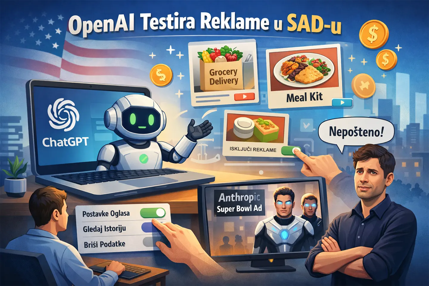 OpenAI testira reklame na ChatGPT u SAD-u