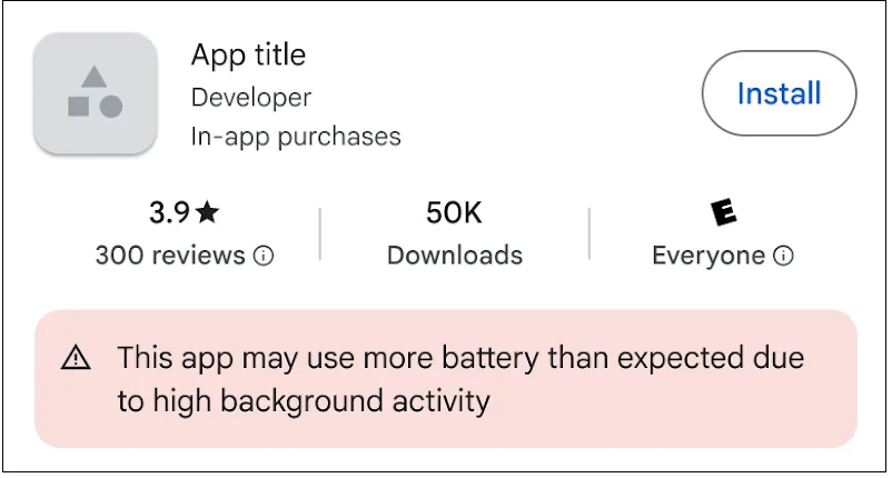 Googe upozorenje da aplikacija troši previše bateriju