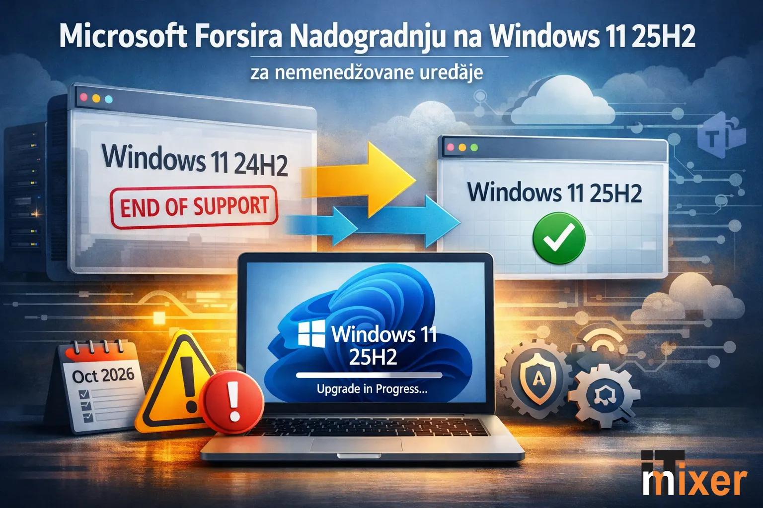 Microsoft forsira nadogradnju na Windows 11 25H2 za nemenedžovane uređaje (Foto: Ilustracija IT mixer AI)