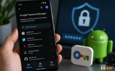 Google Password Manager Android UI ilustracija IT mixer